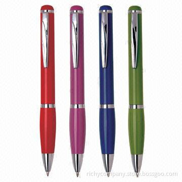 Ballpoint pen with metal clip